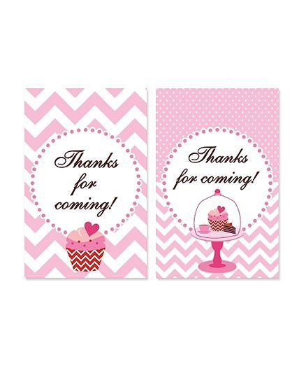 Prettyurparty Cupcake Thank You Cards - Pack Of 10
