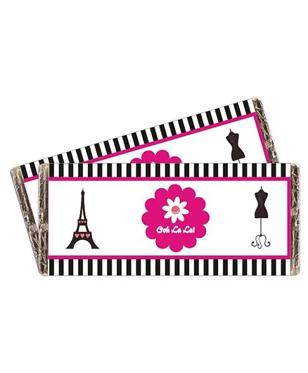 Prettyurparty Paris Chocolate Wrappers- Black and Pink