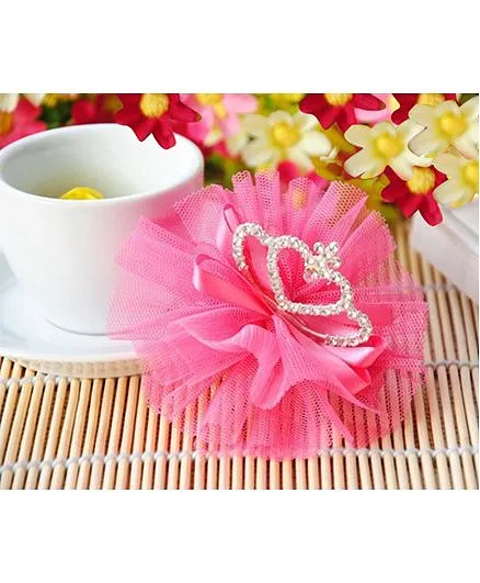 BabyZinnia Glitter Net Hair Clip - Fuschia Pink