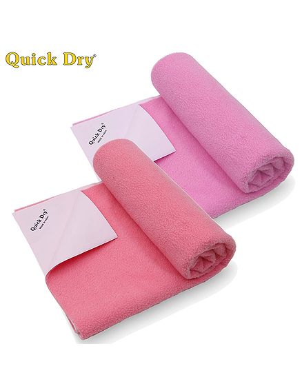Quick Dry Bed Protector Mat Pack Of 2 Salmon Rose & Pink - Small