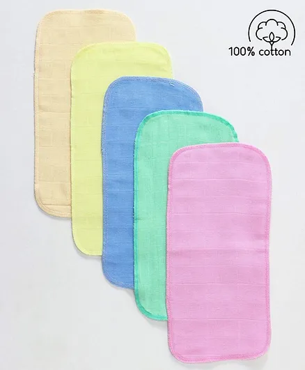 Babyhug Muslin Cotton Cloth Nappy Insert Pack Of 5 - Multicolor
