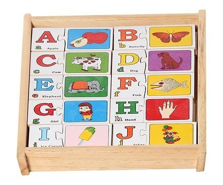 Little Genius English Alphabetical Puzzles Set of 26 - 2 Pieces Each
