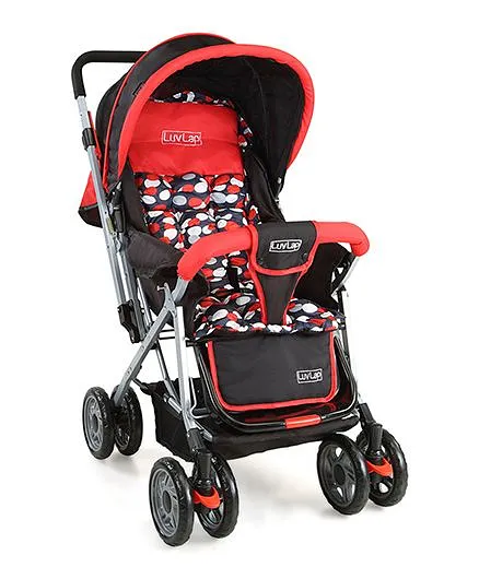 LuvLap Sunshine Baby Stroller New Red & Black - 18182