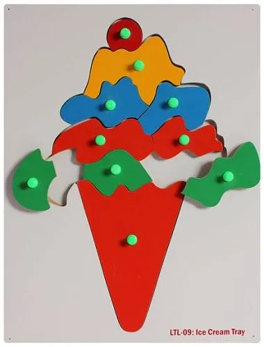 Little Genius - Wooden Ice Cream Tray (Color May Vary)