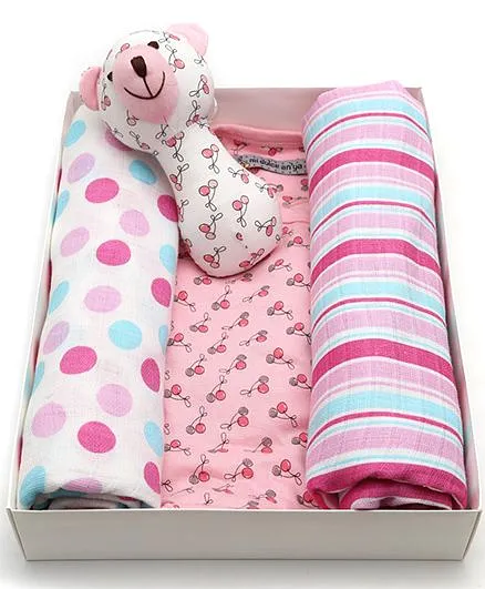 Mi Dulce An'ya Organic Cotton Gift Set Pack of 4 - Pink