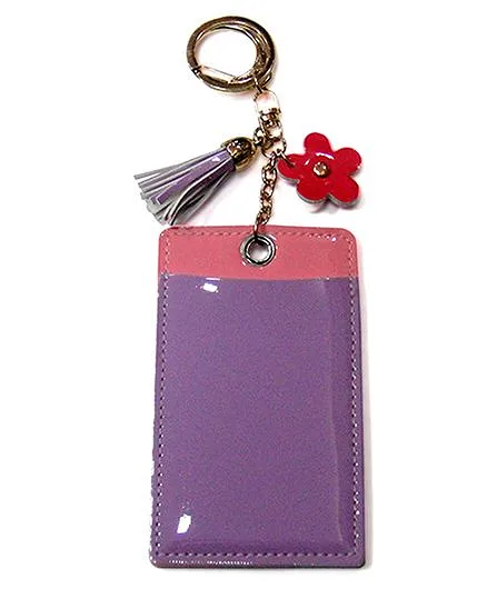 EZ Life Card Holder Keychain With Flower - Lilac Purple