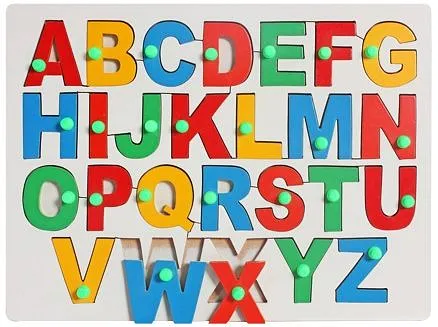Little Genius - Wooden English Alphabet Uppercase With Knob