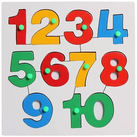 Little Genius Number Inset Tray Puzzle 1 to 10 - Multi Color