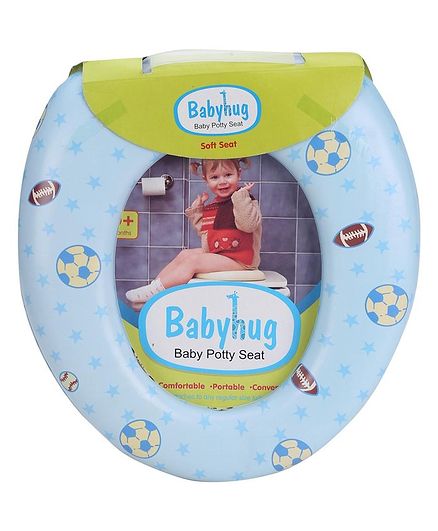 Babyhug Soft Cushioned Baby Potty Seat Football And Star Print - Sea Blue