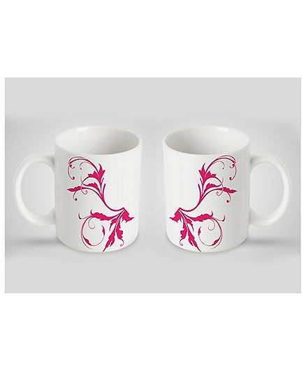 Stybuzz Kids Ceramic Mug White & Pink 300 ml - Single Piece