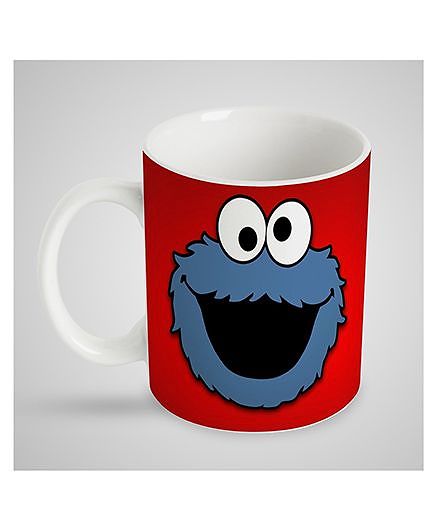 Stybuzz Kids Ceramic Mug Cartoon Print White & Red - 300 ml