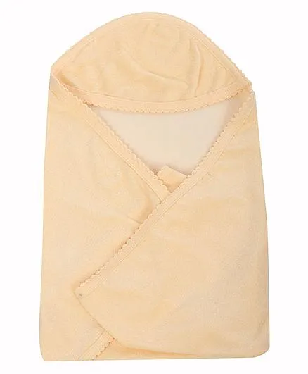 Tinycare Plain Hooded Towel - Cream