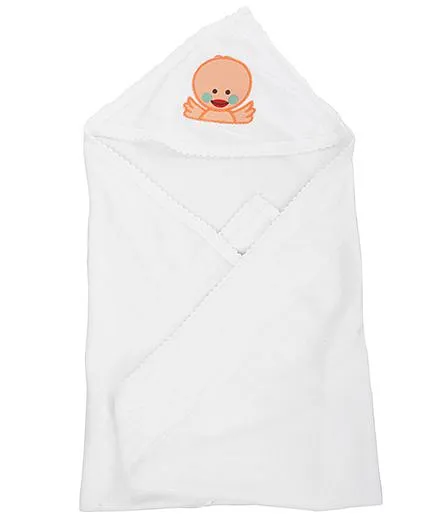 Tinycare Hooded Towel Duck Print - White 