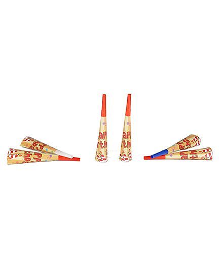 Funcart Stripe birthday Theme Horns - Pack of 6
