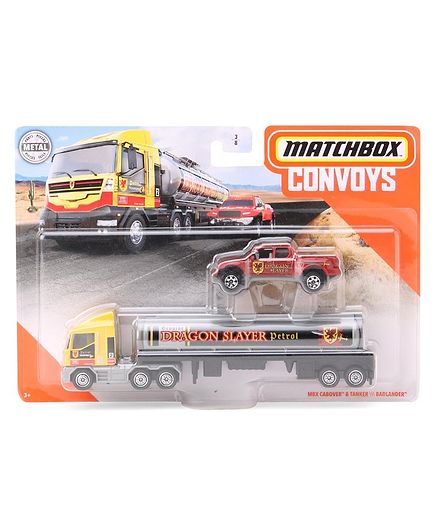 Matchbox Die Cast Free Wheel MBX Cabover & Tanker Toy Vehicles - Black Red