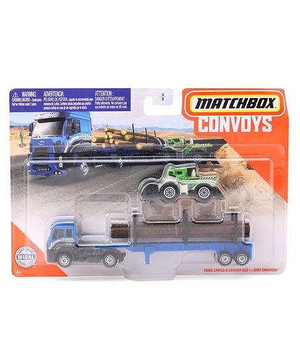 Macthbox Free Wheel Die Cast Ford Cargo & Dirt Smasher Truck - Blue Green