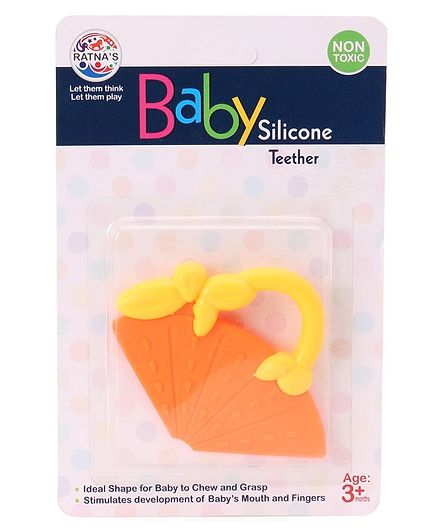 Ratnas Watermelon Shape Silicone Teether - Orange
