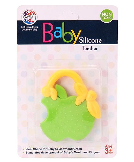Ratnas Apple Shape Silicone Teether - Green