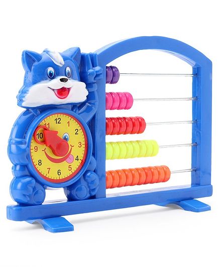 Ratnas Kitty Shape Abacus cum Clock Toy - Blue