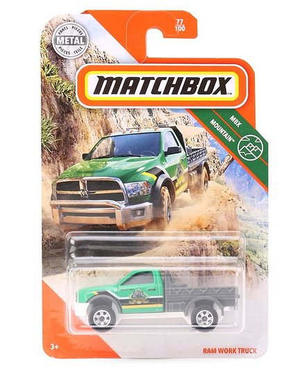Matchbox Die Cast Free Wheel Ram Work Truck Toy - Green