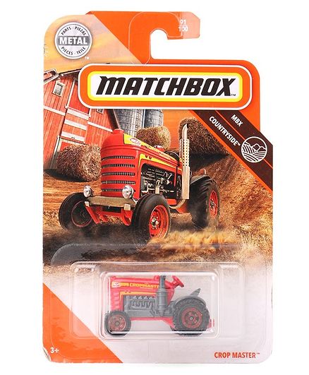 Matchbox Die Cast Free Wheel Tractor Crop Master Toy - Red
