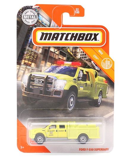 Matchbox Die Cast Free Wheel Ford F-550 Superduty Toy - Yellow