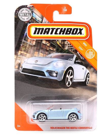Matchbox Die Cast Free Wheel Volkswagen The Beetle Convertible Toy Car - Blue