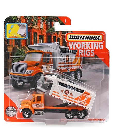 Matchbox Die Cast Working Rigs International Workstar 7500 Dump Truck - Orange