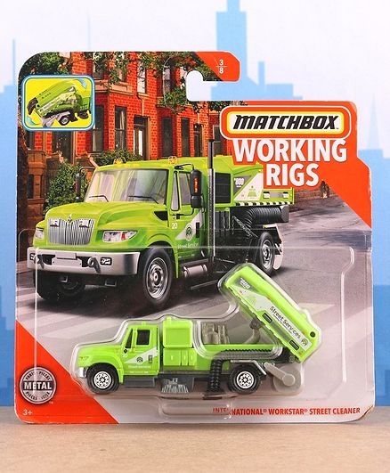 Matchbox Free Wheel International Workstar Street Cleaner Toy Truck - Green
