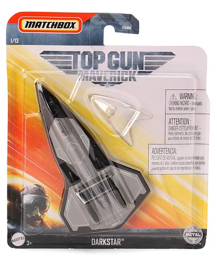 Matchbox Die Cast Free Wheel Dark Star Plane Toy - Grey Black