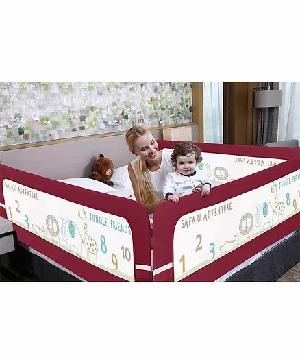 R for Rabbit Safeguard Bed Rail Animal Print - Red