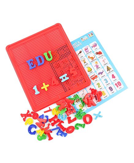 IToys Edu Wonder Mosaic Number & Alphabet Board Game Red - 42 Pieces
