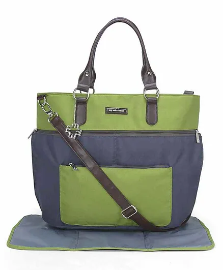 My Milestones Traveller Diaper Bag with Changing Mat - Green