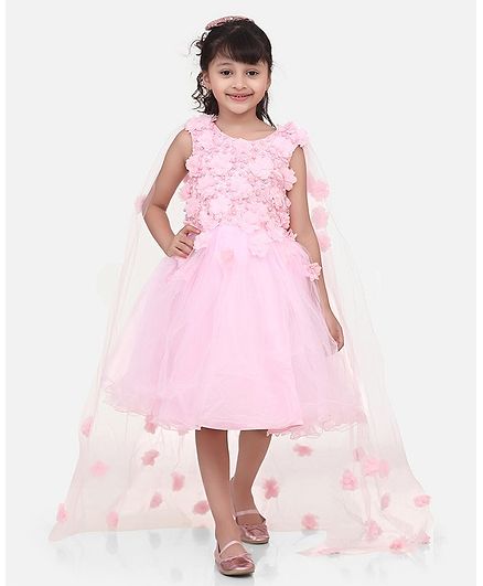 Whitehenz Clothing Sleeveless Flower & Pearl Detailed Dress - Pink