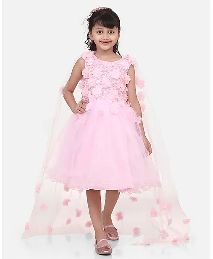 Whitehenz Clothing Sleeveless Flower & Pearl Detailed Dress - Pink