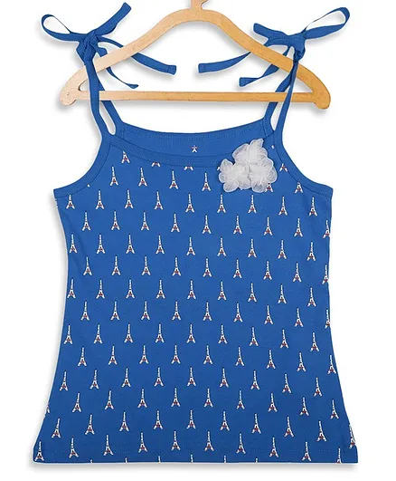 Elle Kids Sleeveless Eiffel Tower Print Top - Blue