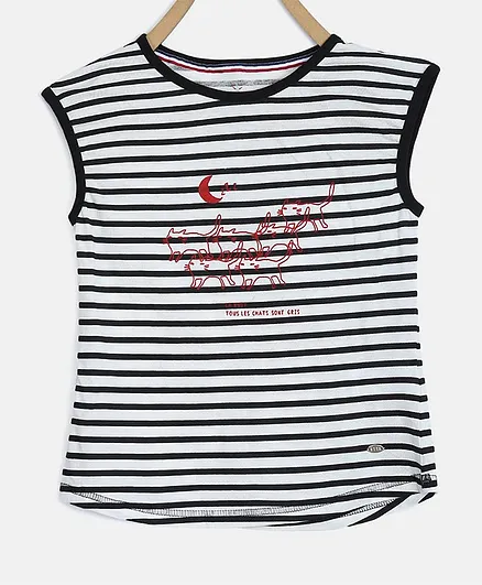 Elle Kids Striped Sleeveless Tee - White
