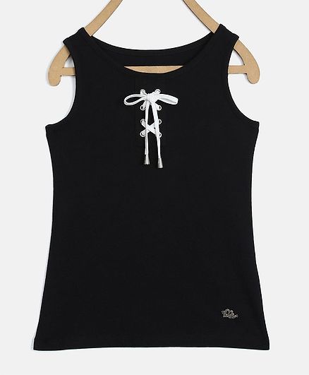 Elle Kids Solid Sleeveless Top - Black