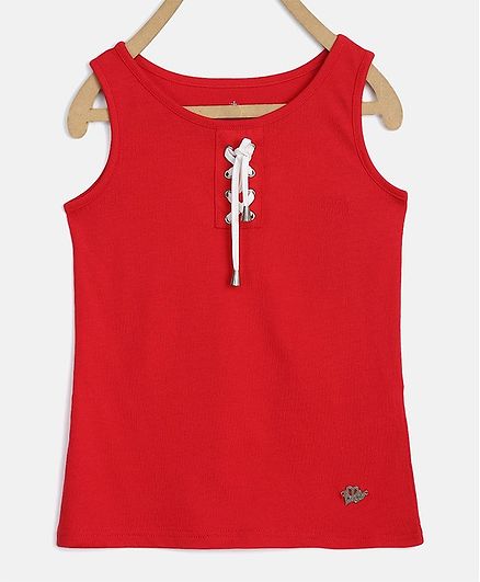 Elle Kids Sleeveless Solid Top - Red