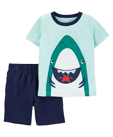 Carter's 2-Piece Shark Tee & Short Set - Blue