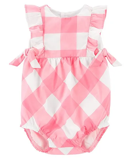 Carter's Gingham Bubble Bodysuit - Pink