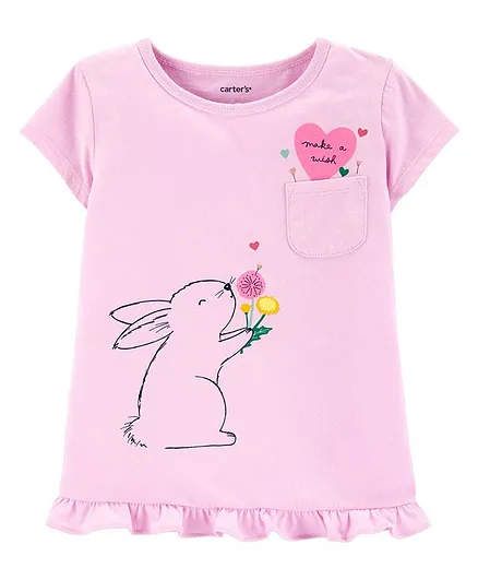 Carter's Bunny Jersey Tee - Pink