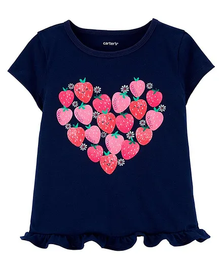 Carter's Strawberry Jersey Tee - Navy