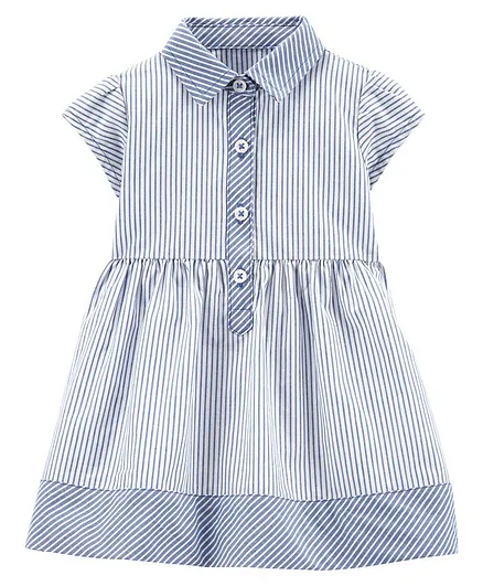 Carter's Striped Shirt Dress - Blue White