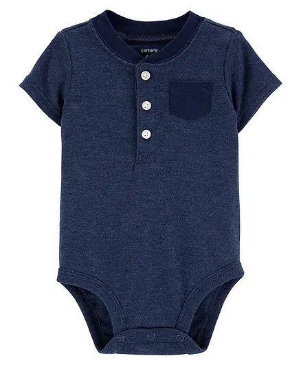 Carter's Henley-Style Bodysuit - Navy Blue