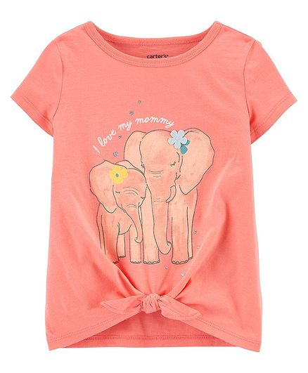 Carter's Elephant Jersey Tee - Pink