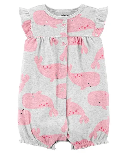 Carter's Whale Snap up Romper - Grey
