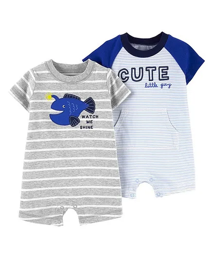 Carter's 2-Pack Cotton Rompers - Blue