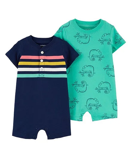 Carter's 2-Pack Cotton Rompers - Green