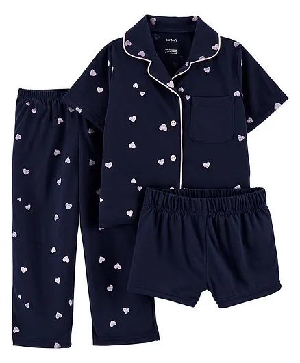 Carter's 3-Piece Coat-Style Loose Fit PJs - Navy Blue